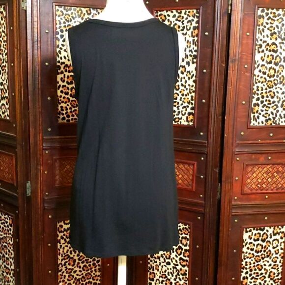 Pink Twill Black Modal Sequin Tank Sleeveless Top Size Large Vintage EUC - Picture 2 of 6